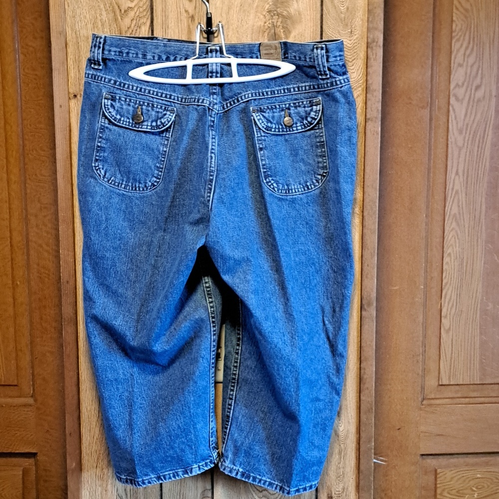 Riders by Lee Women's Relaxed Blue Denim Jeans Capris Size 18W - Picture 5 of 6